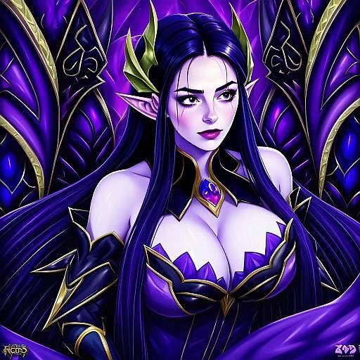Morgana League of Legends Dark Sorceress Digital Anime Art