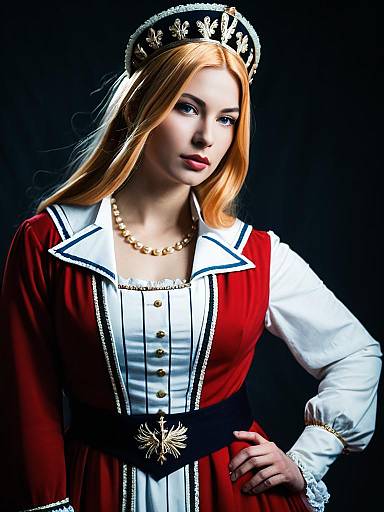 Sexy Woman in Marianne Vi Britannia Cosplay Costume Portrait
