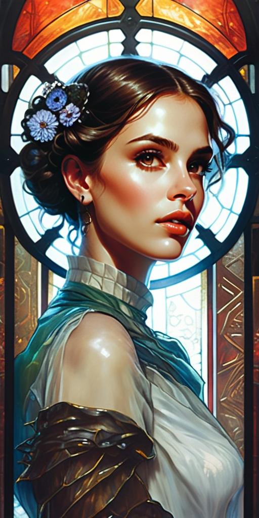 Victorian Woman with Stained Glass Window Victorian Woman with Stained Glass Window