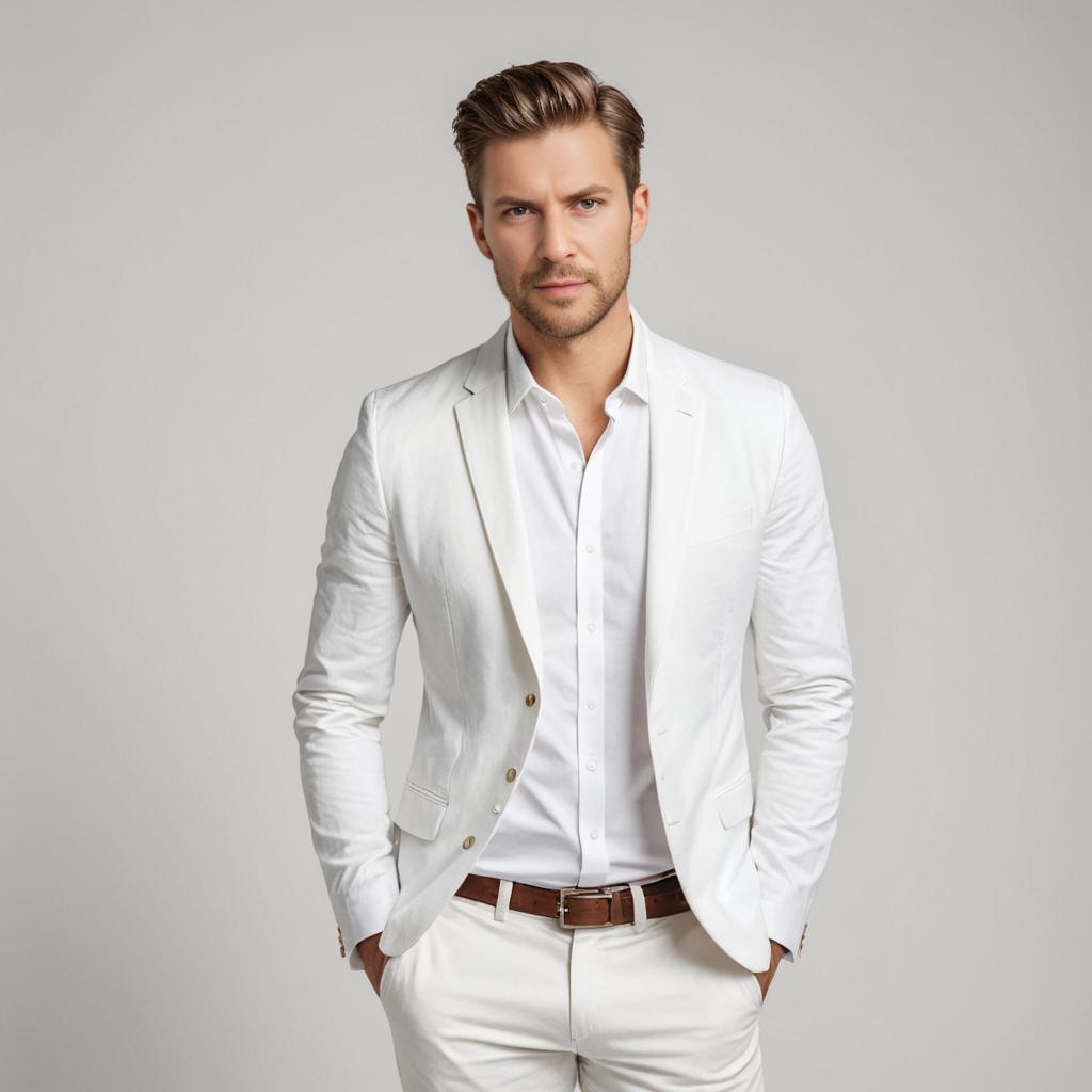 Man in White Suit Ready for Business