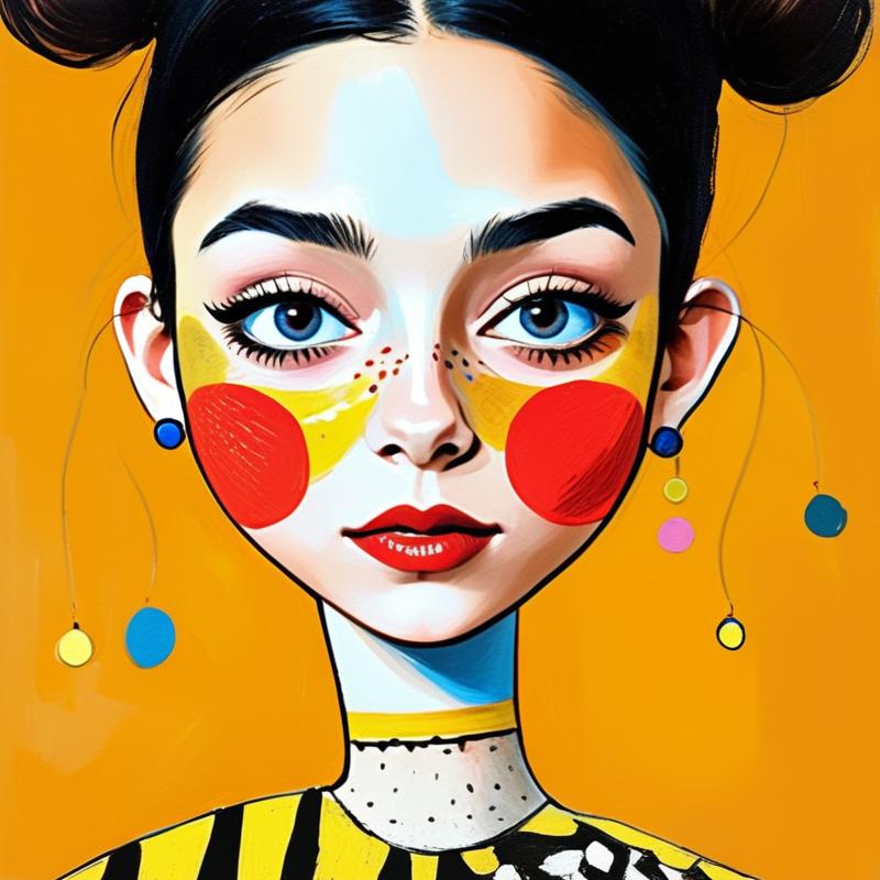 Vibrant Portrait of Young Woman with Face Paint Vibrant Portrait of Young Woman with Face Paint