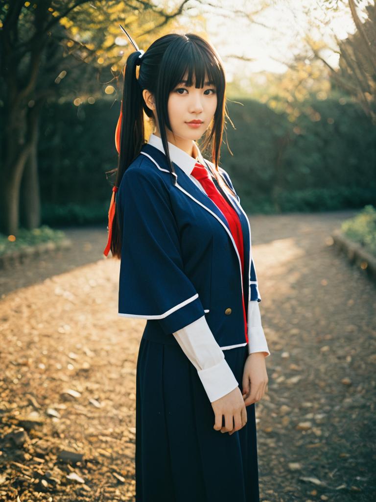 Realistic Nobara Kugisaki Cosplay Woman in School Uniform Costume