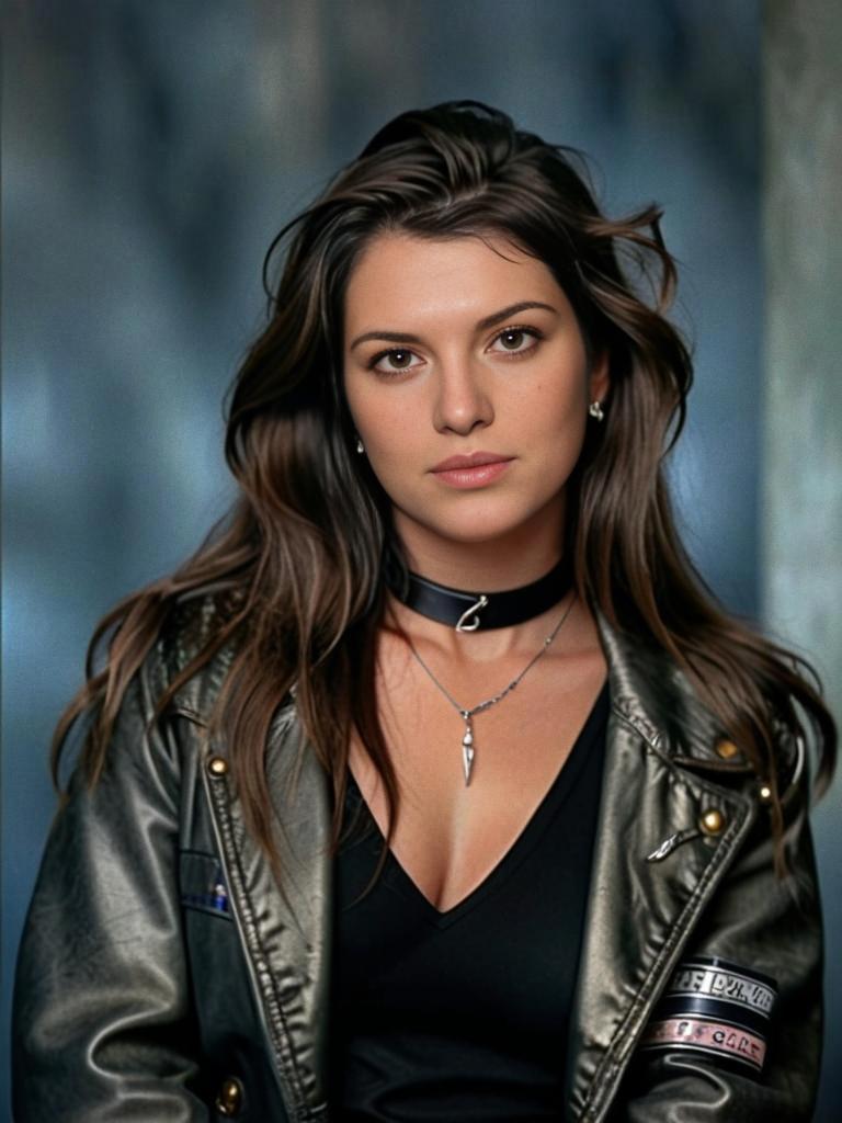 Confident Woman in Leather Jacket