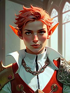 Young Elf in Lavish Armor