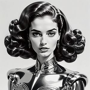 Vintage Waves & Metallic Glamour Portrait