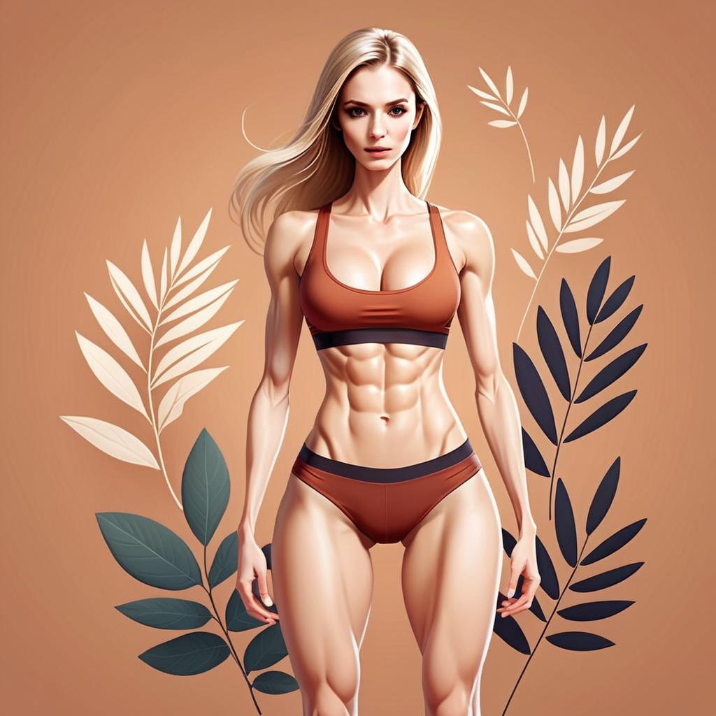 Muscular Woman in Athletic Wear Muscular Woman in Athletic Wear