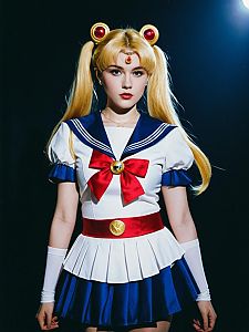 Woman in Sailor Moon Costume Editorial Cosplay Photo