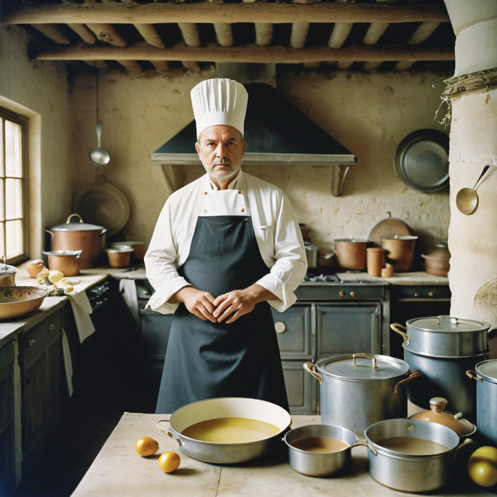 Male Chef in Rustic Kitchen