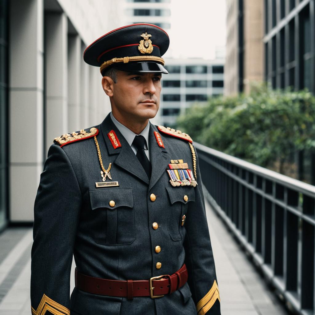 High Rank Military Officer in Formal Dress Uniform Outdoors High Rank Military Officer in Formal Dress Uniform Outdoors