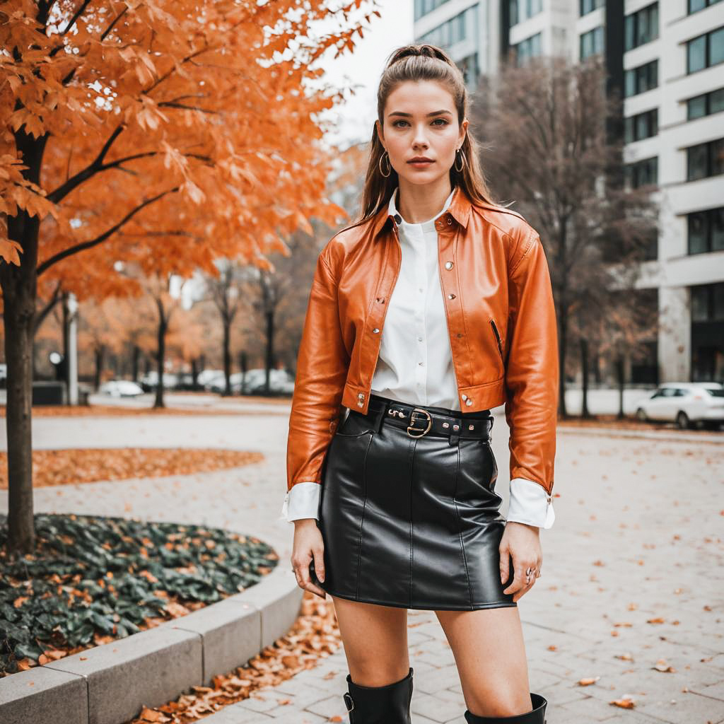 Stylish Woman in Urban Autumn Fashion