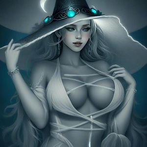 Fantasy Portrait of a Woman with Gemstone Hat
