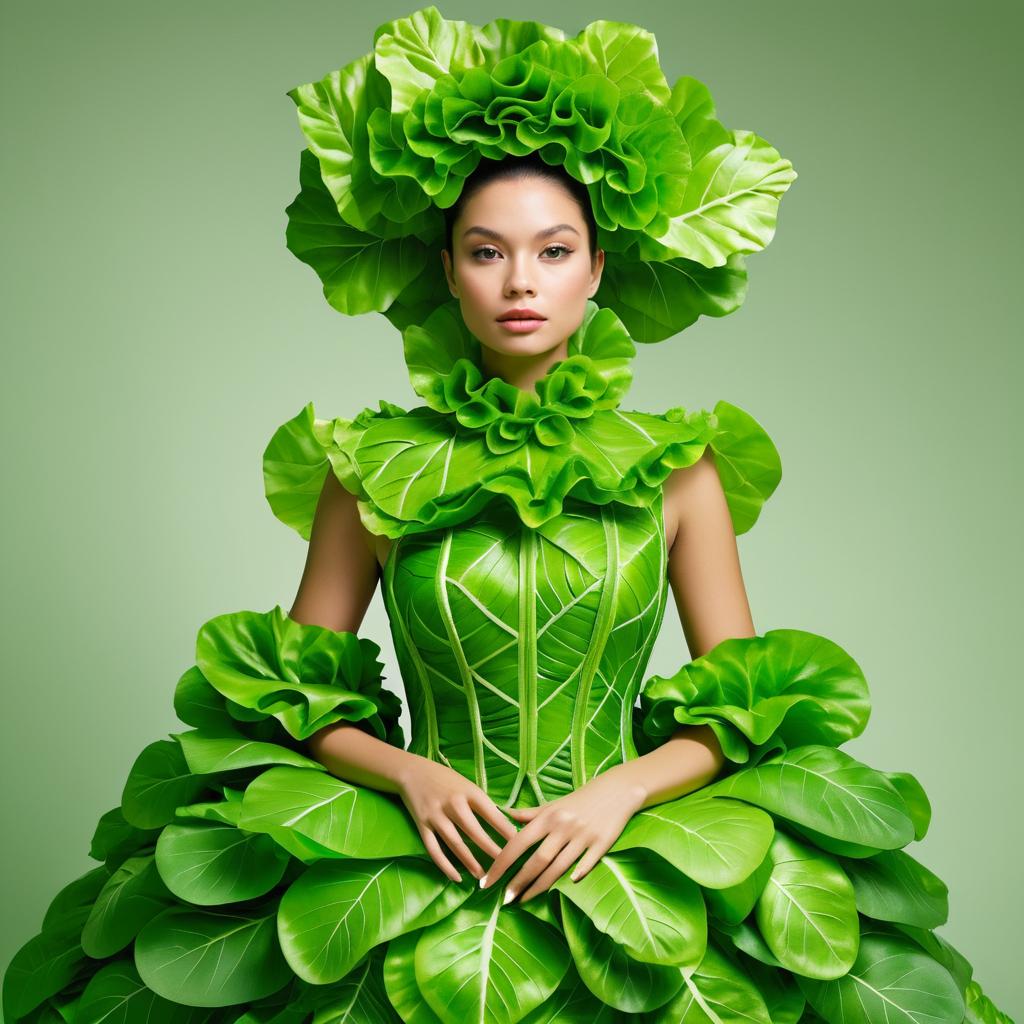 Woman in Leafy Green Dress - Fairy-Tale Aesthetic