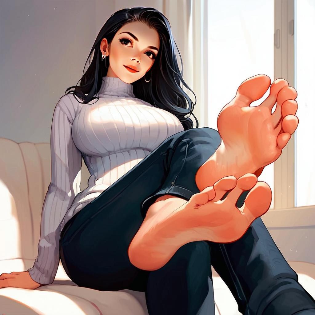 Woman on Couch in Sunlight