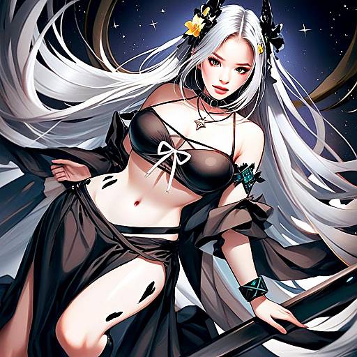 Mudrock Silent Night Arknights Anime Style Digital Art Illustration