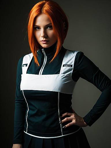 Realistic Solution Epsilon Cosplay Woman with Orange Hair