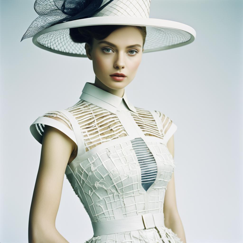 Young Woman in Elegant White Dress Young Woman in Elegant White Dress