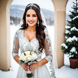 Beautiful Bride in Snowy Setting