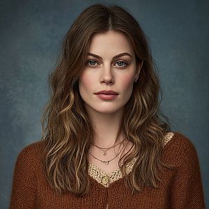 Portrait of a Woman in Brown Sweater