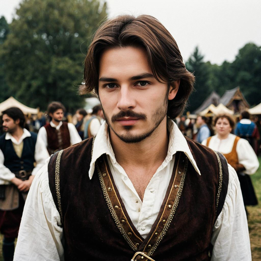 Young Man in Renaissance Costume at Festival