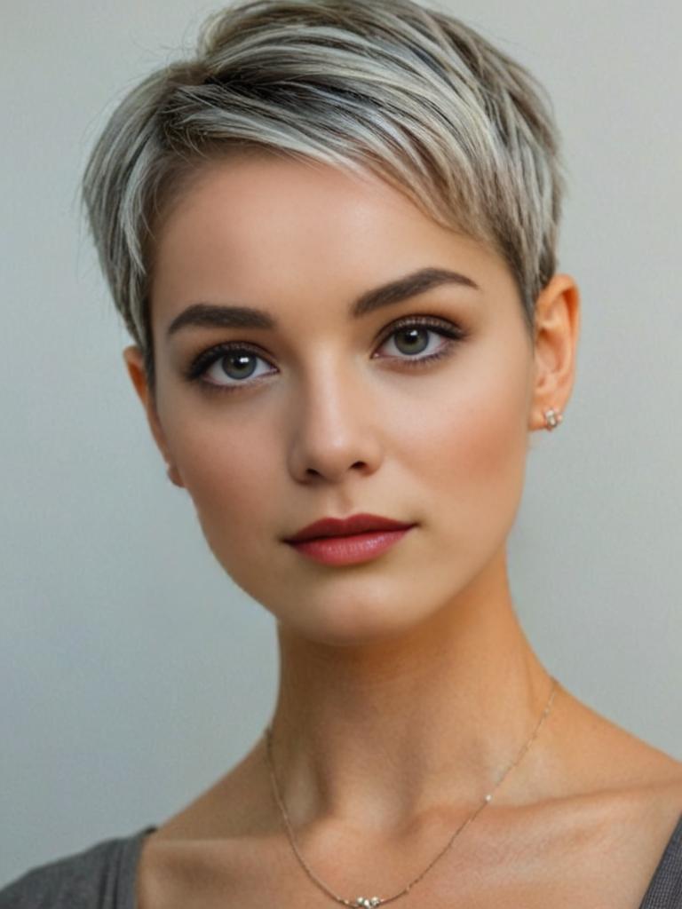 Stylish Woman with Modern Pixie Haircut