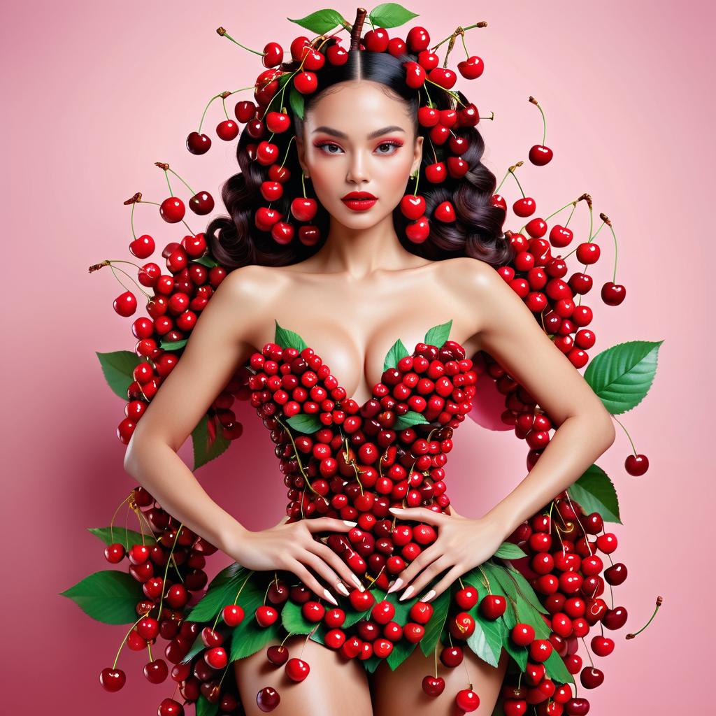 Cherry-Themed Fashion Beauty