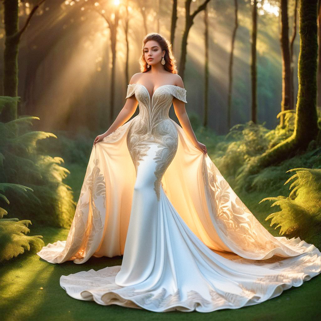 Elegant Woman in Magical Forest