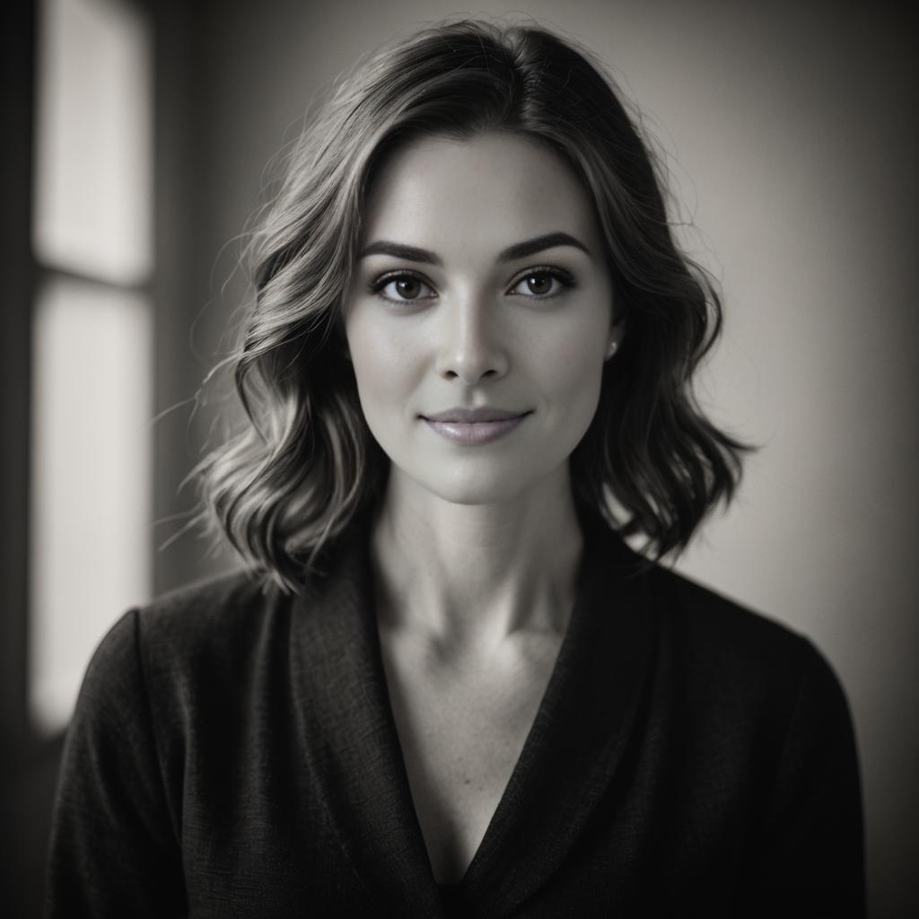 Confident Woman in Monochrome Portrait