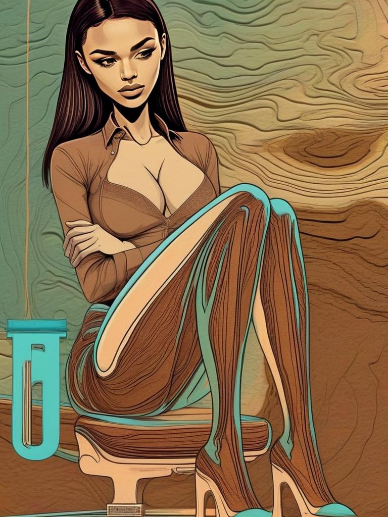 Stylized Woman Illustration in Earthy Tones Stylized Woman Illustration in Earthy Tones