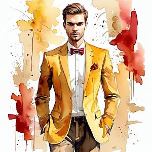 Confident Man in Golden-Yellow Blazer Portrait