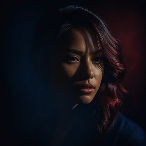 Moody Portrait of a Woman in Dramatic Lighting