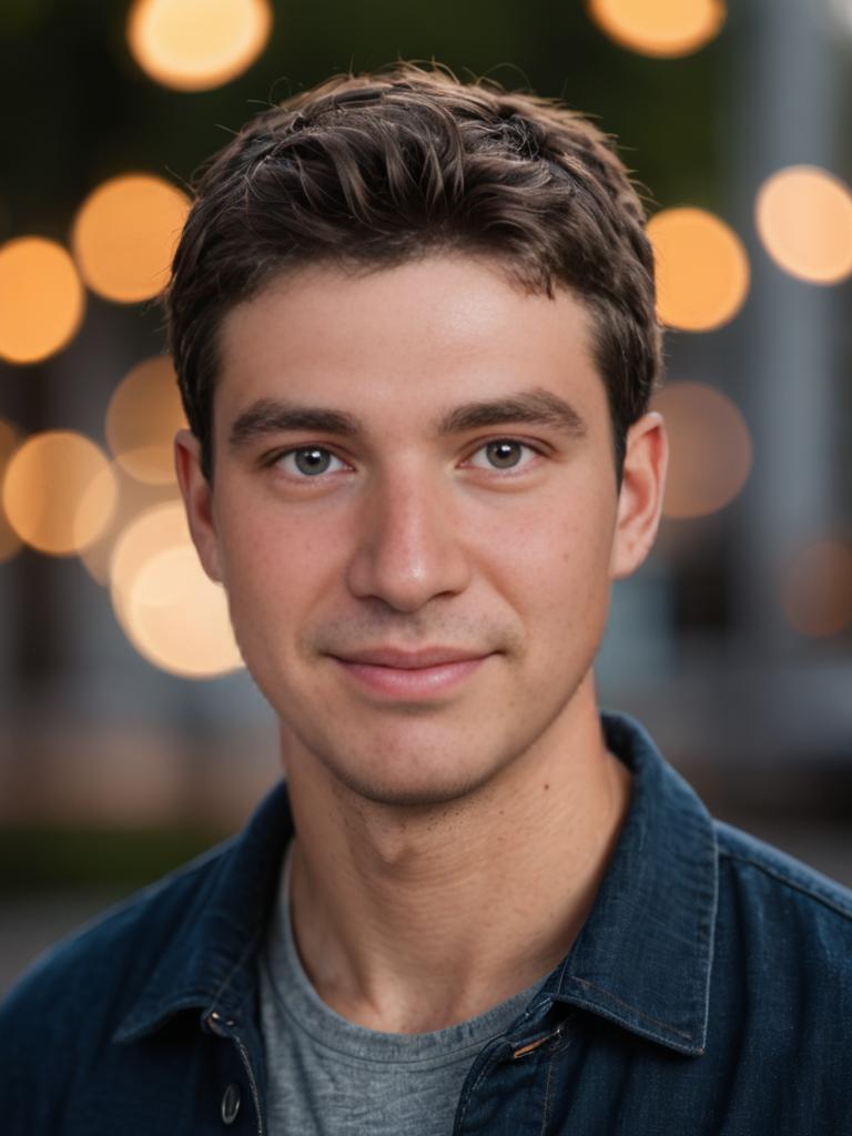 Man in Denim Jacket Outdoors