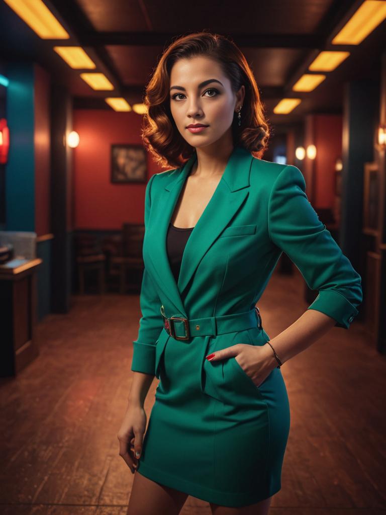 Confident Businesswoman in Cinematic Style