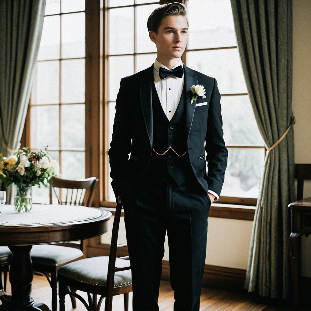 Young Man in Black Tuxedo