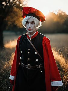 Man Cosplay Wearing Poppi Costume in Realistic Outdoor Photo