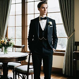 Young Man in Black Tuxedo