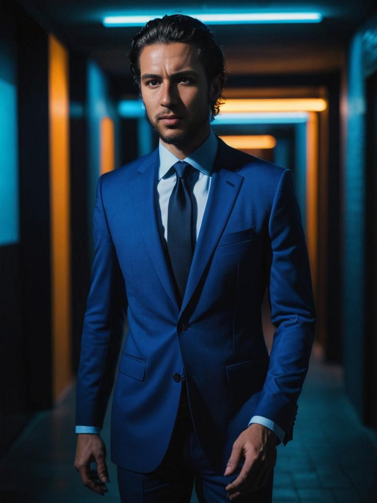 Dapper Man in Stylish Suit with Cinematic Lighting