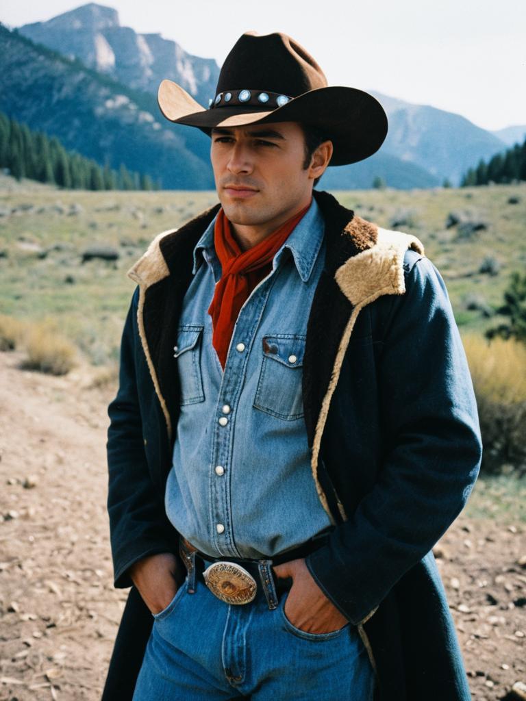 Photorealistic Brokeback Mountain Cowboy Costume Portrait