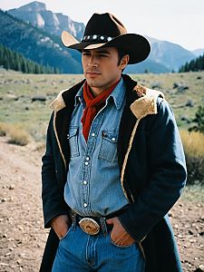 Photorealistic Brokeback Mountain Cowboy Costume Portrait