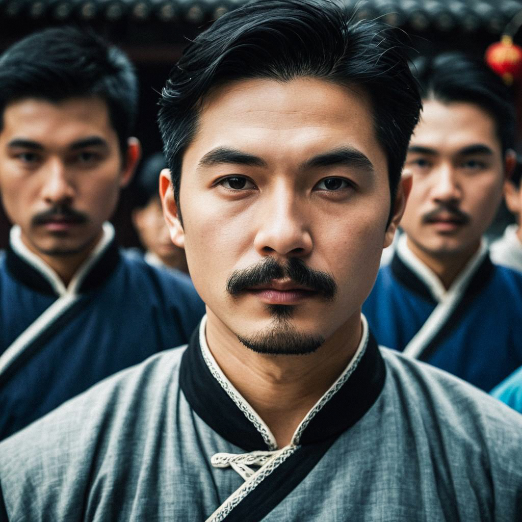 Confident Asian Man in Traditional Clothing Confident Asian Man in Traditional Clothing