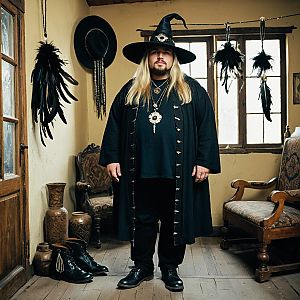 Witch Doctor in Rustic Room