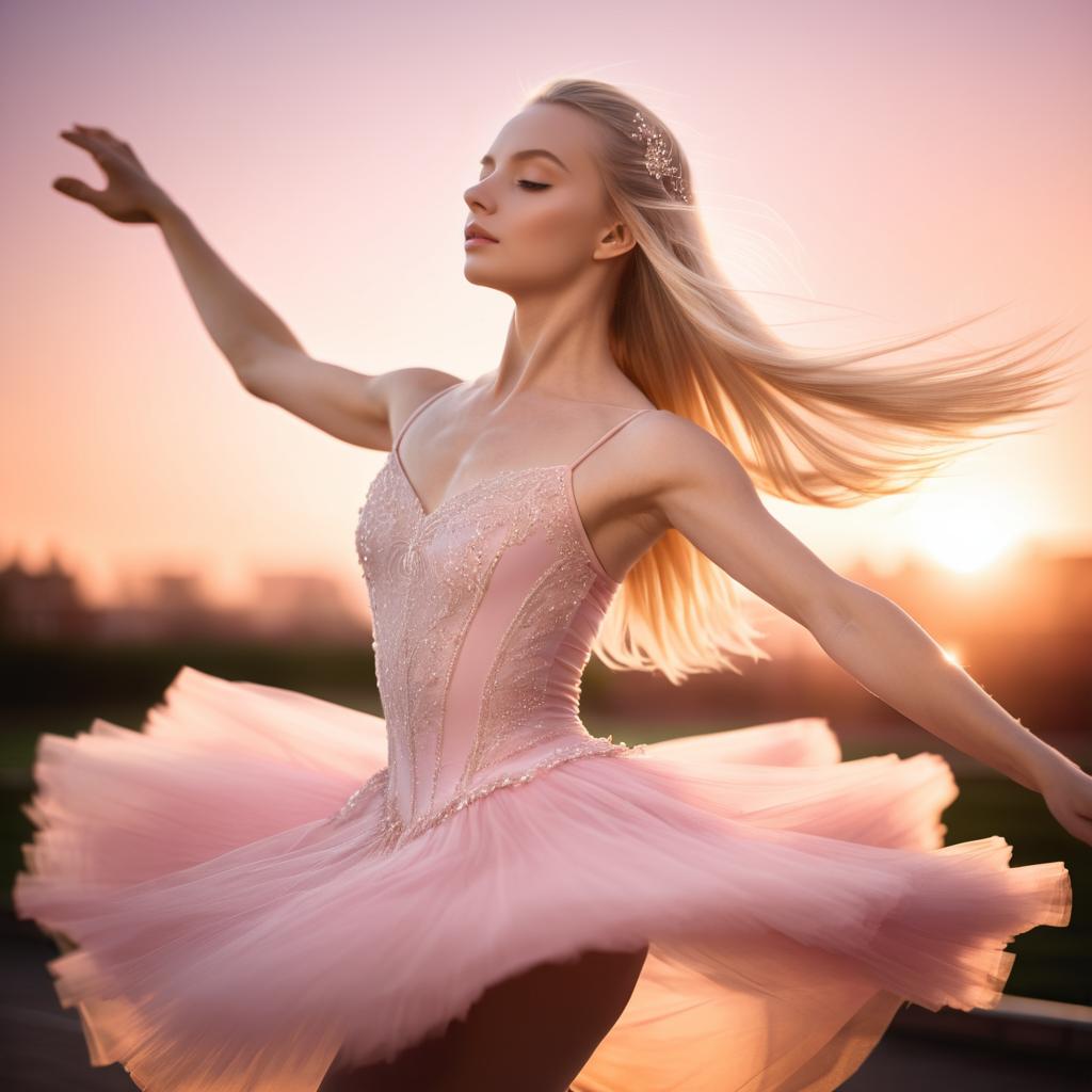 Ballet Dancer in Sunset