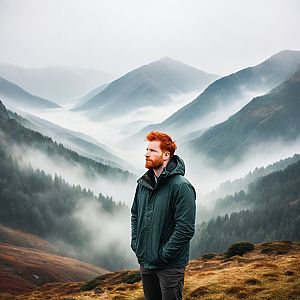 Serene Misty Mountain Landscape