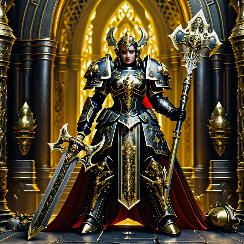 Formidable Woman in Intricate Armor - Epic Fantasy Warrior