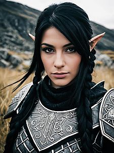 Fantasy Warrior Woman in Ornate Armor