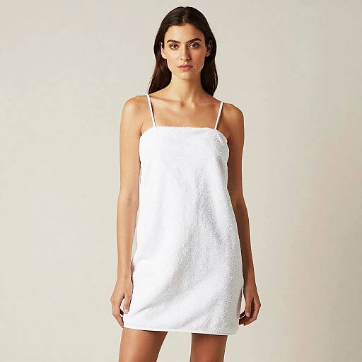 Zimmermann White Towel Dress Worn by Woman in Minimalist Style
