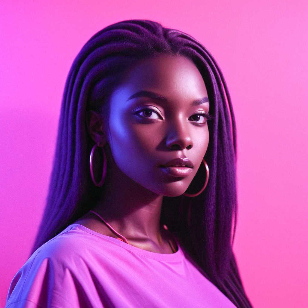 Elegant Woman Portrait on Pink Background