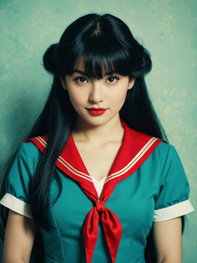 Woman Cosplaying as Rei Hino Sailor Mars in Vibrant Sailor Uniform