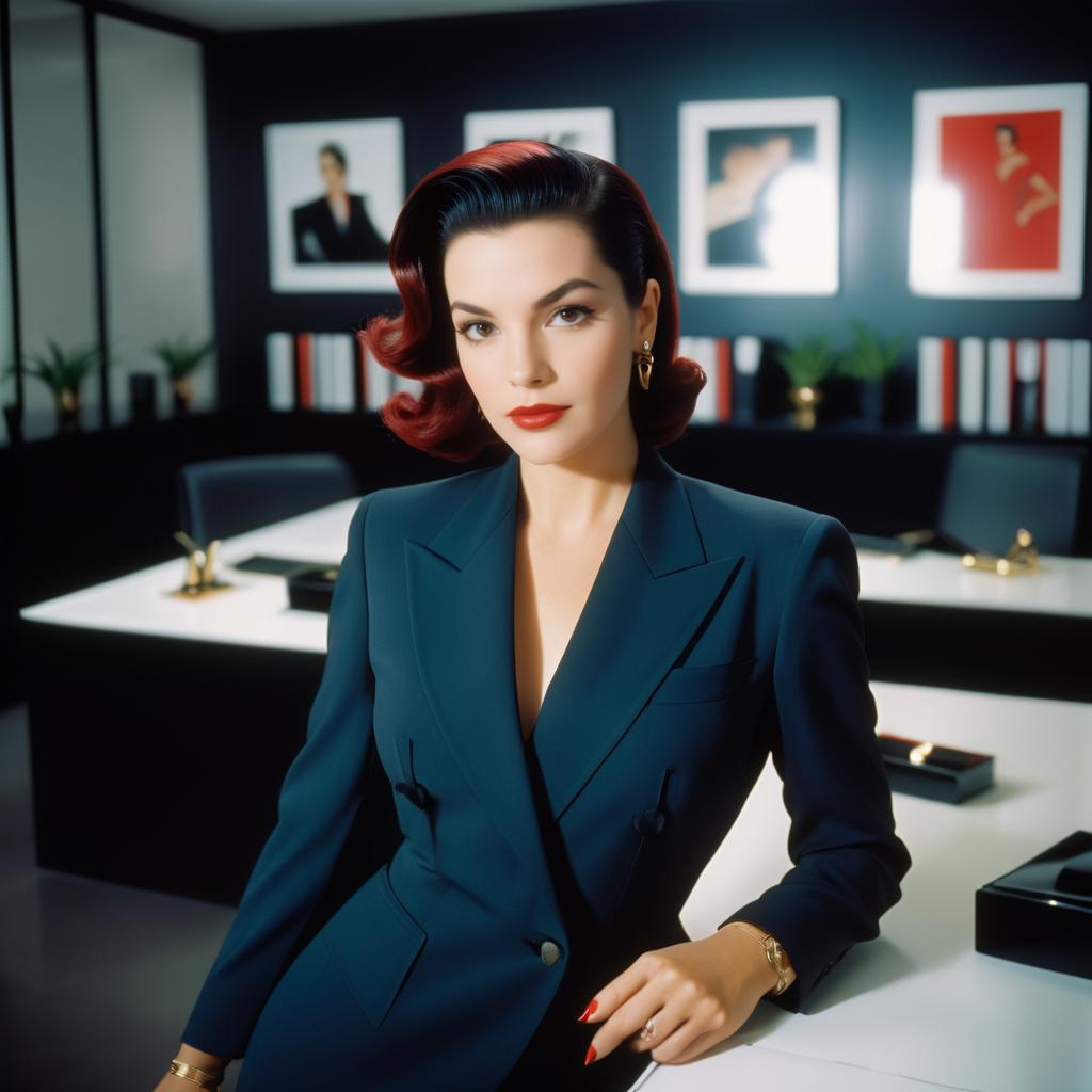 Confident Woman in Stylish Blazer in Modern Office