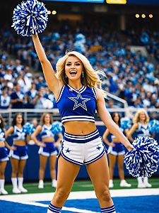 Cheerleader Performing at Stadium Event