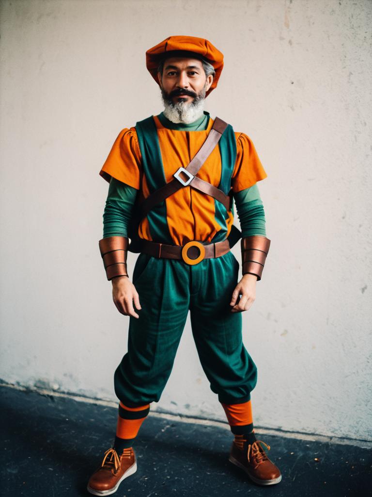 Man in Realistic Michelangelo 1987 Teenage Mutant Ninja Turtles Costume Cosplay